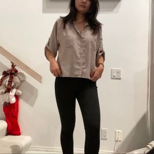 Collard tan button up